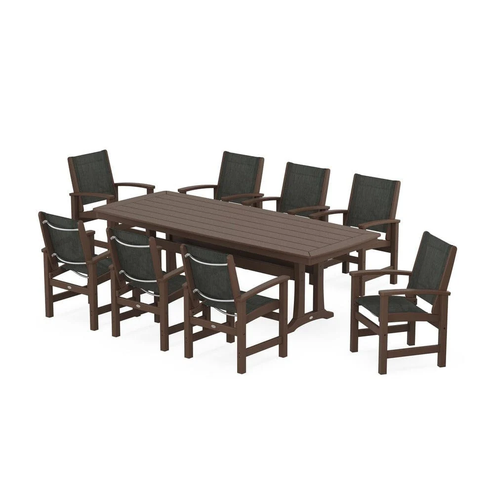 POLYWOOD® - Coastal 9-Piece Dining Set with Trestle Legs - PWS1502 - Image 96