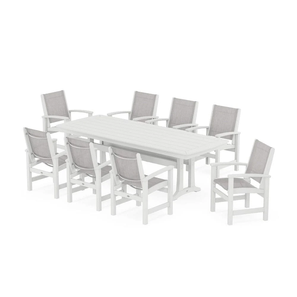 POLYWOOD® - Coastal 9-Piece Dining Set with Trestle Legs - PWS1502 - Image 98