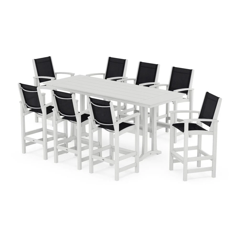 POLYWOOD® - Coastal 9-Piece Farmhouse Bar Set with Trestle Legs - PWS1915 - Image 103