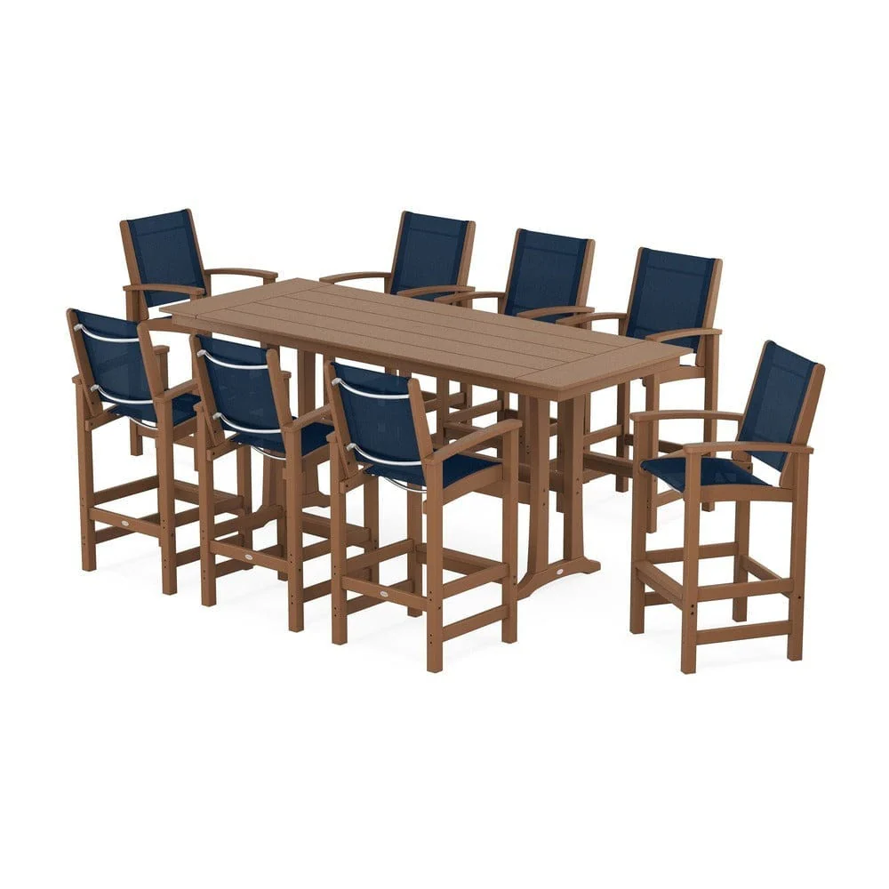 POLYWOOD® - Coastal 9-Piece Farmhouse Bar Set with Trestle Legs - PWS1915 - Image 121