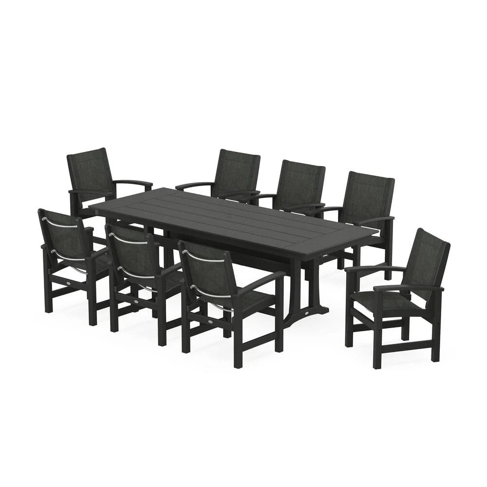 POLYWOOD® - Coastal 9-Piece Farmhouse Dining Set with Trestle Legs - PWS1448-1 - Image 102