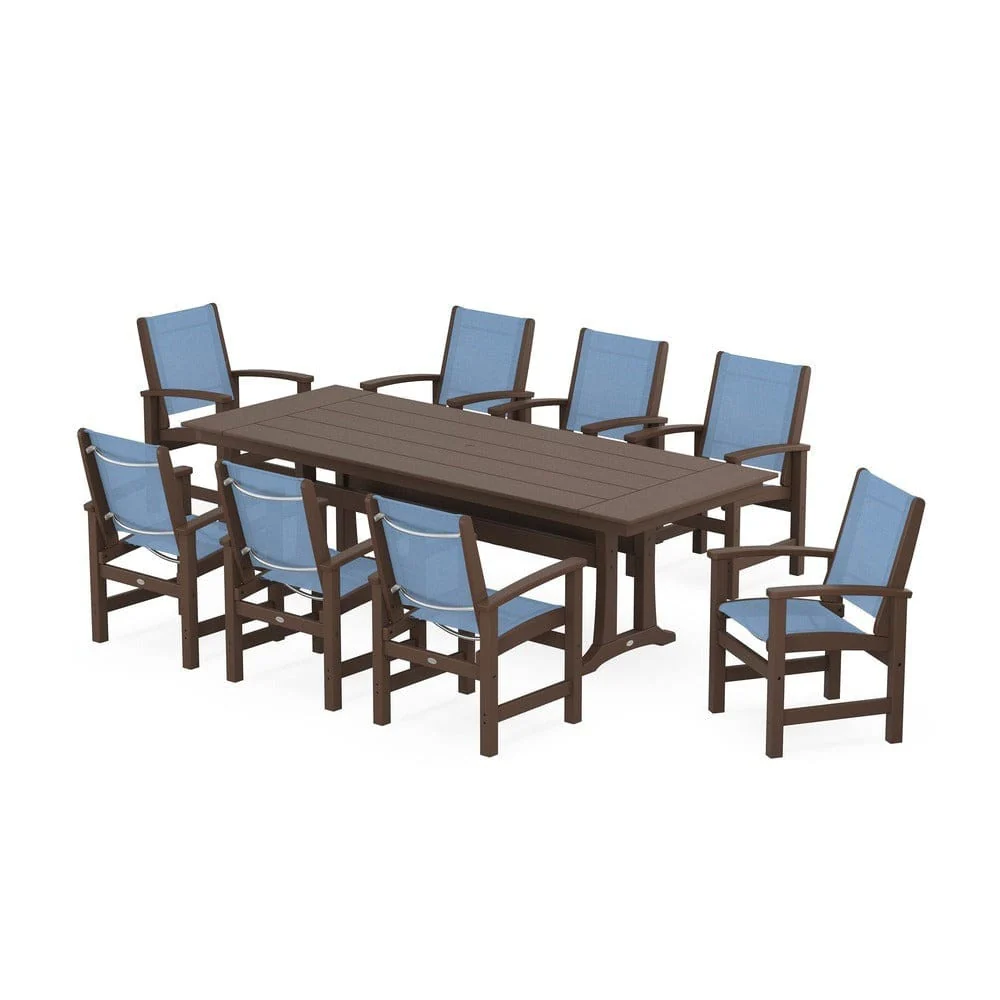 POLYWOOD® - Coastal 9-Piece Farmhouse Dining Set with Trestle Legs - PWS1448-1 - Image 121