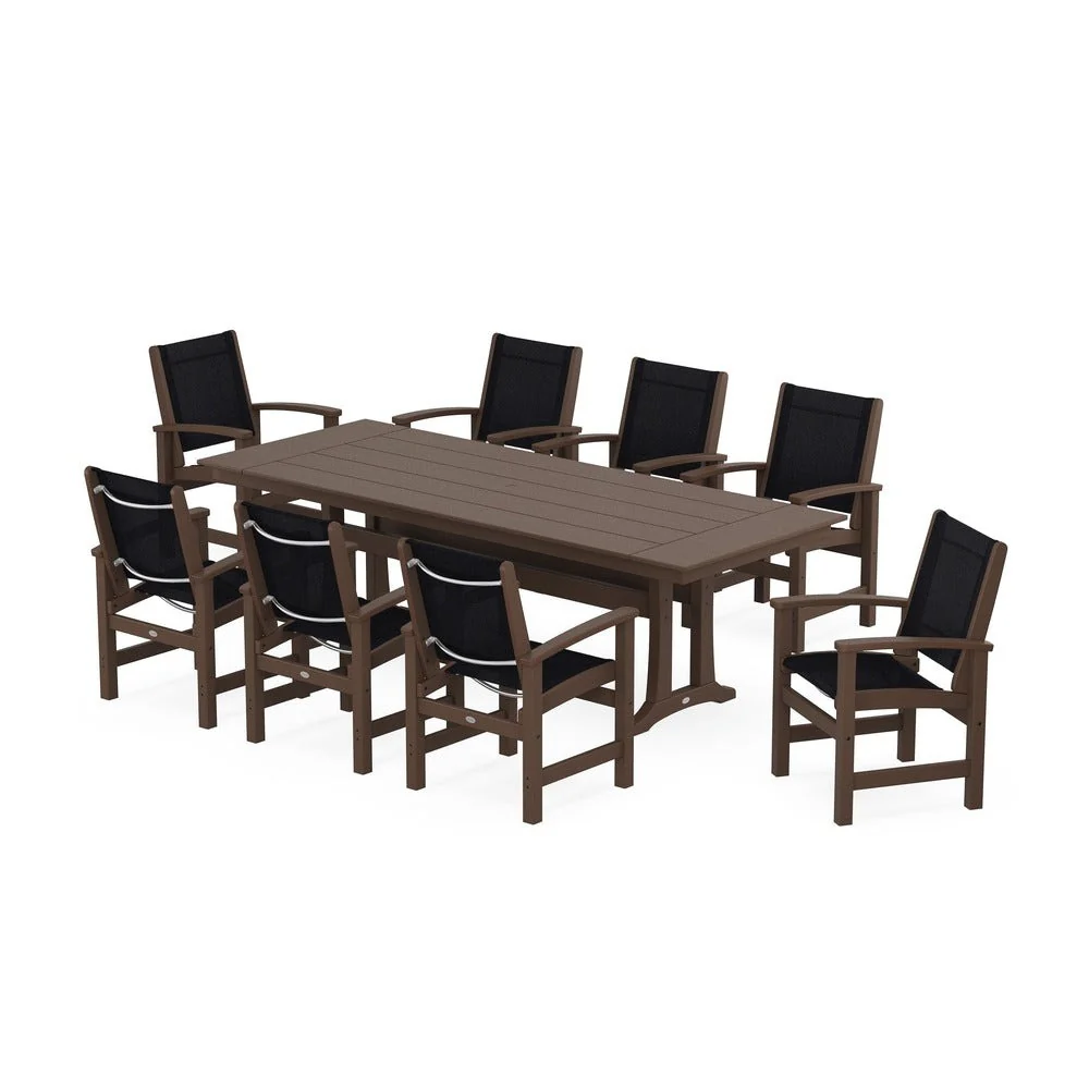 POLYWOOD® - Coastal 9-Piece Farmhouse Dining Set with Trestle Legs - PWS1448-1 - Image 19