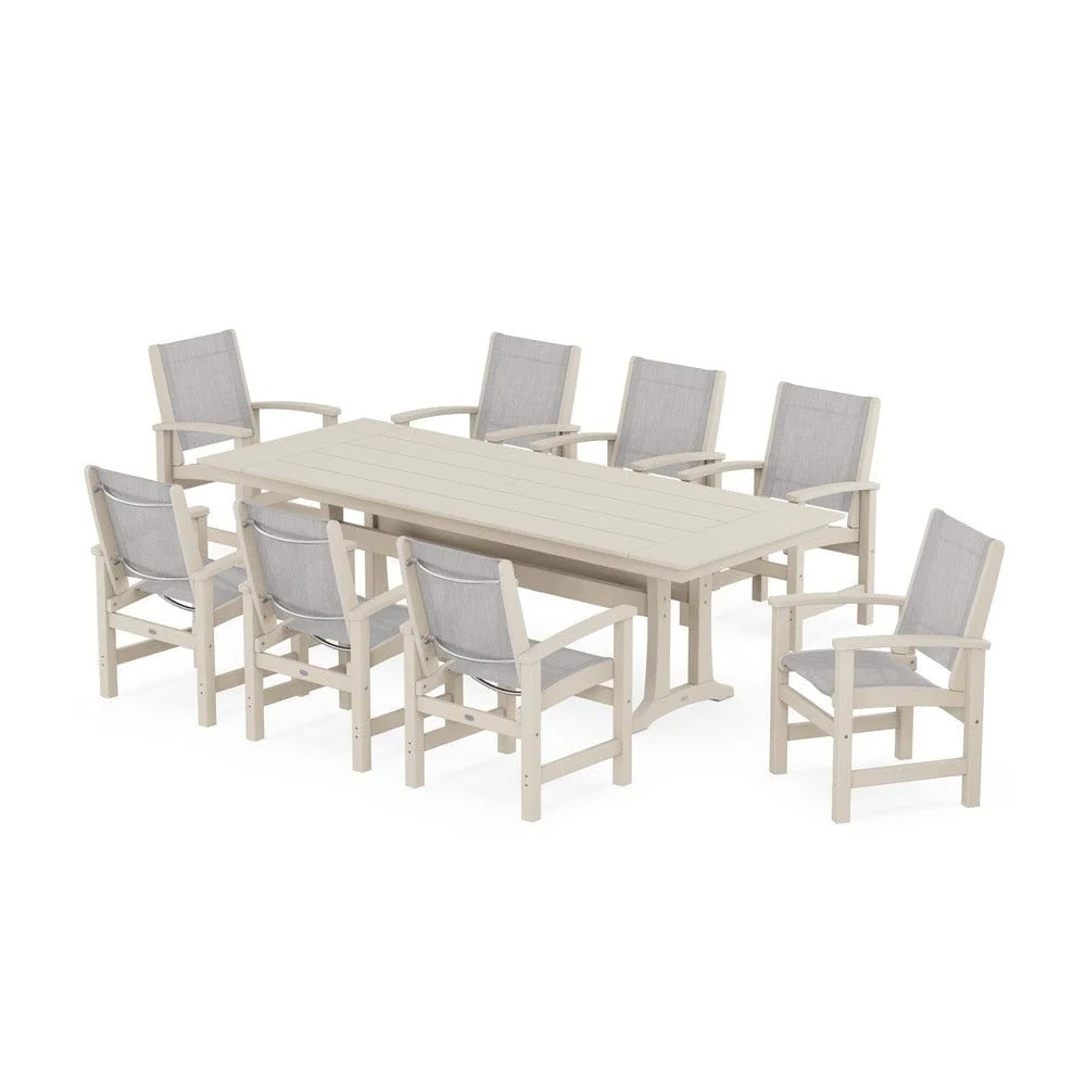 POLYWOOD® - Coastal 9-Piece Farmhouse Dining Set with Trestle Legs - PWS1448-1 - Image 66