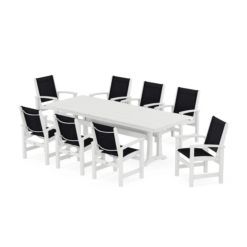 POLYWOOD® - Coastal 9-Piece Farmhouse Dining Set with Trestle Legs - PWS1448-1 - Image 74