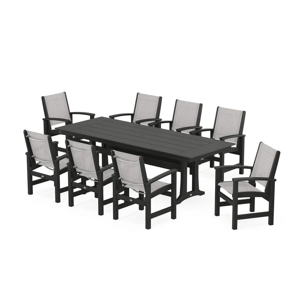 POLYWOOD® - Coastal 9-Piece Farmhouse Dining Set with Trestle Legs - PWS1448-1 - Image 78