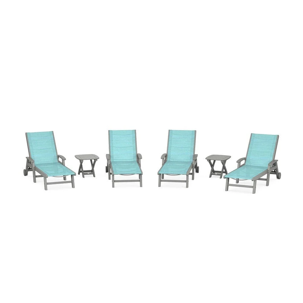 POLYWOOD® - Coastal Chaise 6-Piece Set with Wheels - PWS2024 - Image 11