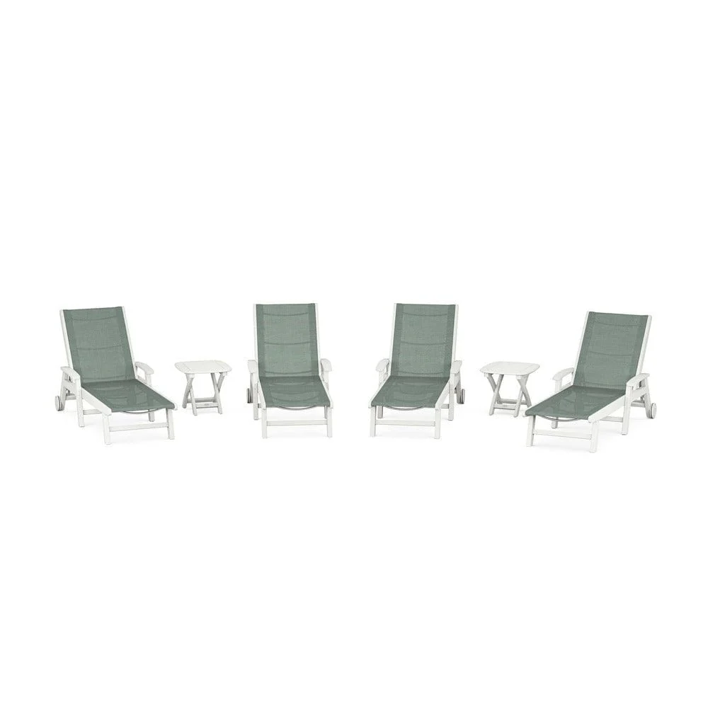 POLYWOOD® - Coastal Chaise 6-Piece Set with Wheels - PWS2024 - Image 4