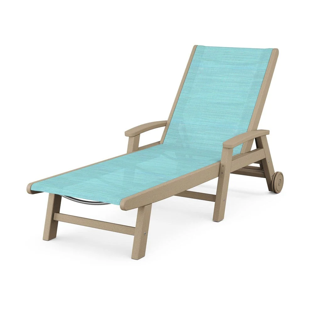 POLYWOOD® Coastal Chaise with Wheels - SW2290 - Image 100