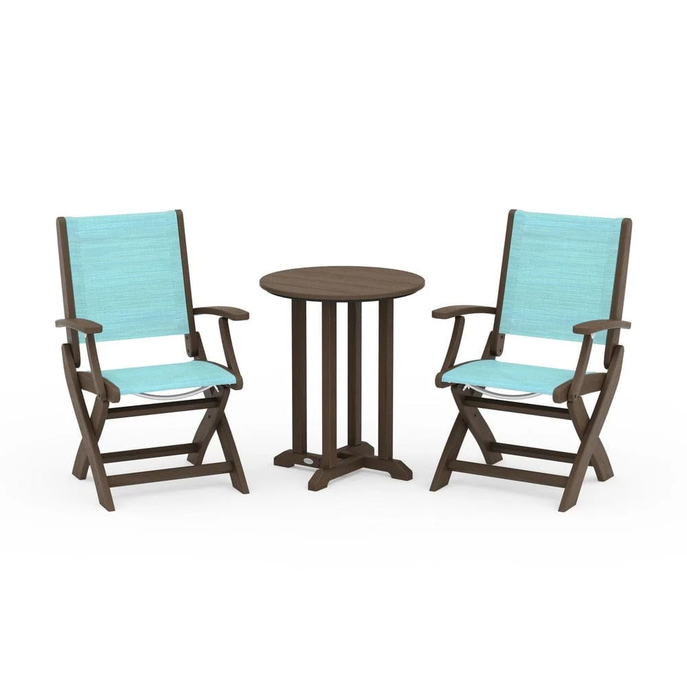 POLYWOOD® - Coastal Folding 3-Piece Round Bistro Dining Set - PWS1295 - Image 103