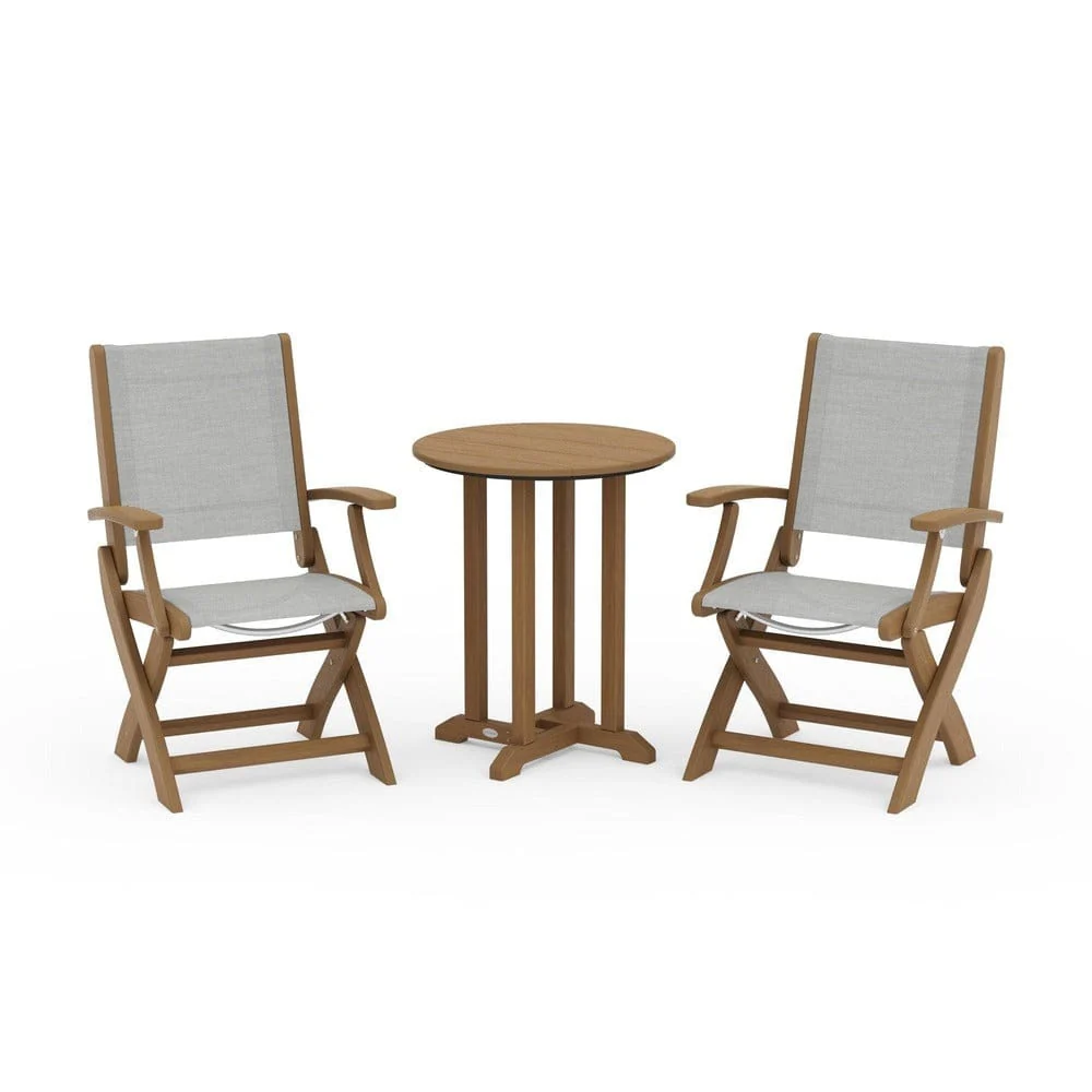 POLYWOOD® - Coastal Folding 3-Piece Round Bistro Dining Set - PWS1295 - Image 107