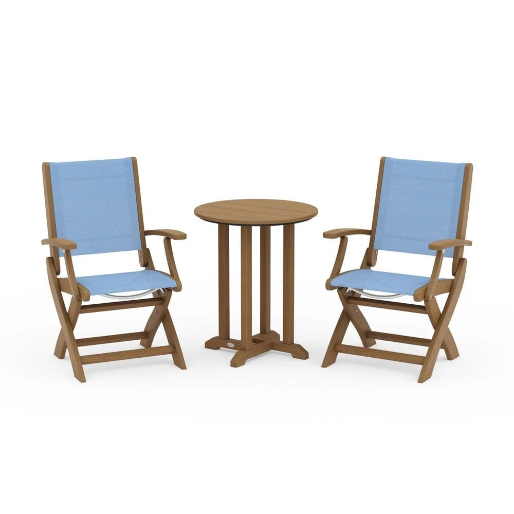 POLYWOOD® - Coastal Folding 3-Piece Round Bistro Dining Set - PWS1295 - Image 114