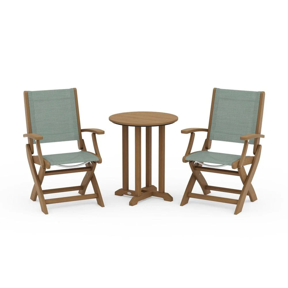 POLYWOOD® - Coastal Folding 3-Piece Round Bistro Dining Set - PWS1295 - Image 117