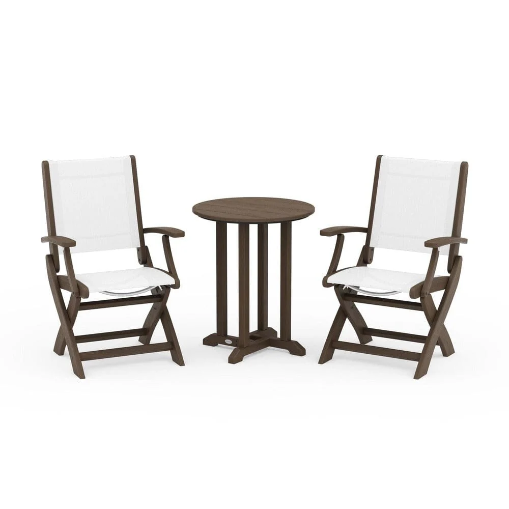 POLYWOOD® - Coastal Folding 3-Piece Round Bistro Dining Set - PWS1295 - Image 120