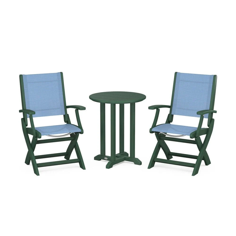 POLYWOOD® - Coastal Folding 3-Piece Round Bistro Dining Set - PWS1295 - Image 20