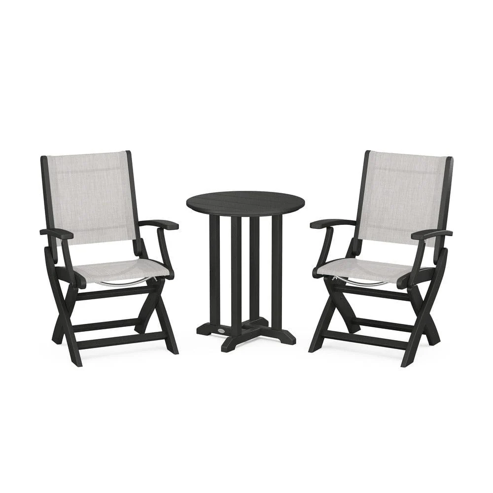 POLYWOOD® - Coastal Folding 3-Piece Round Bistro Dining Set - PWS1295 - Image 28