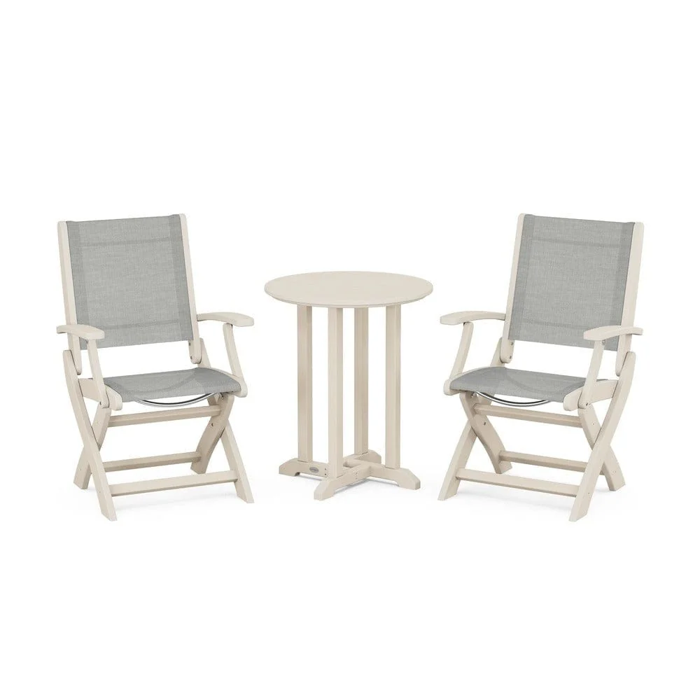POLYWOOD® - Coastal Folding 3-Piece Round Bistro Dining Set - PWS1295 - Image 42