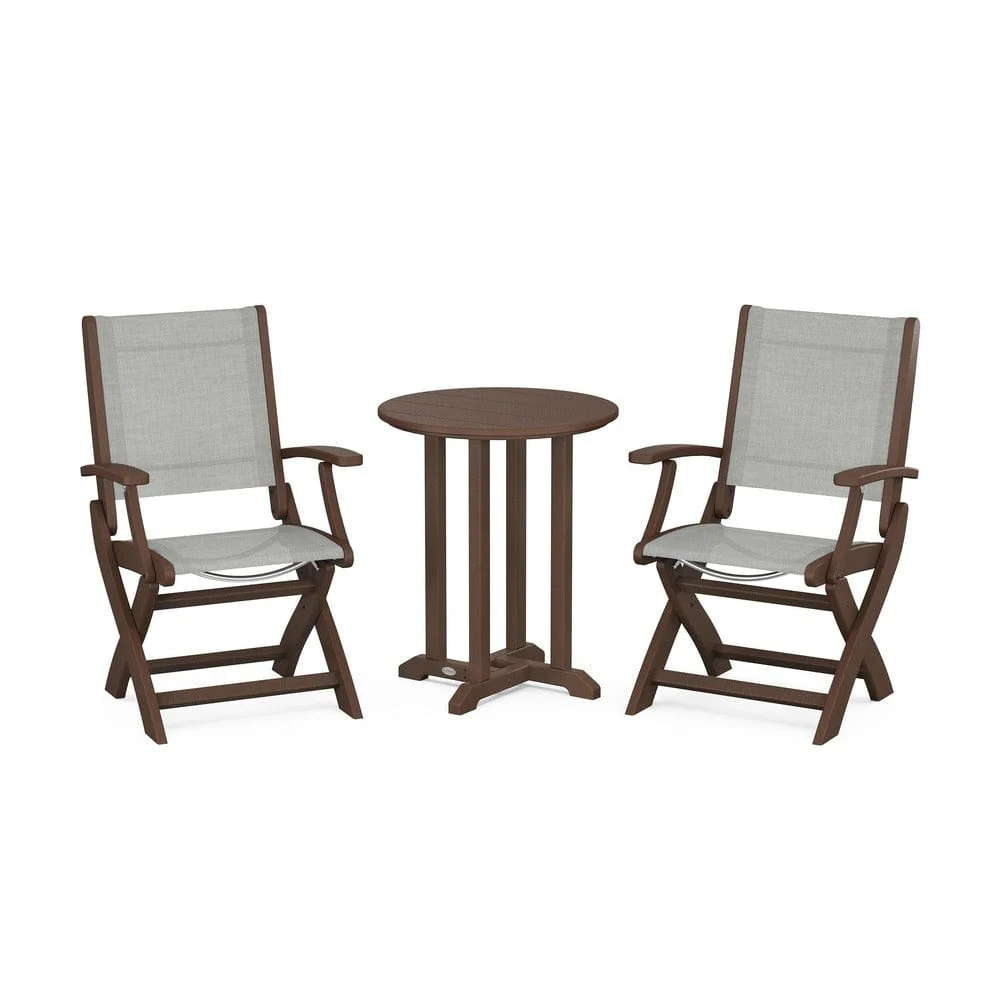 POLYWOOD® - Coastal Folding 3-Piece Round Bistro Dining Set - PWS1295 - Image 48
