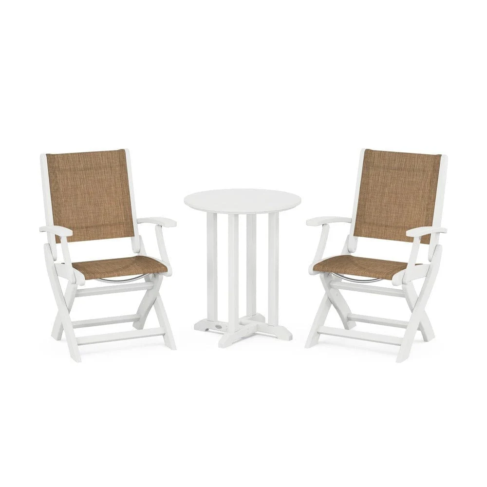 POLYWOOD® - Coastal Folding 3-Piece Round Bistro Dining Set - PWS1295 - Image 63