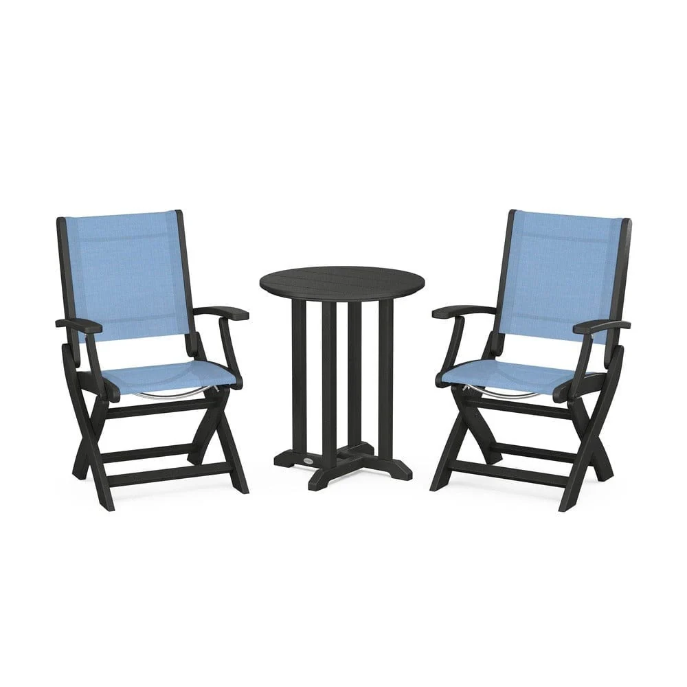 POLYWOOD® - Coastal Folding 3-Piece Round Bistro Dining Set - PWS1295 - Image 68