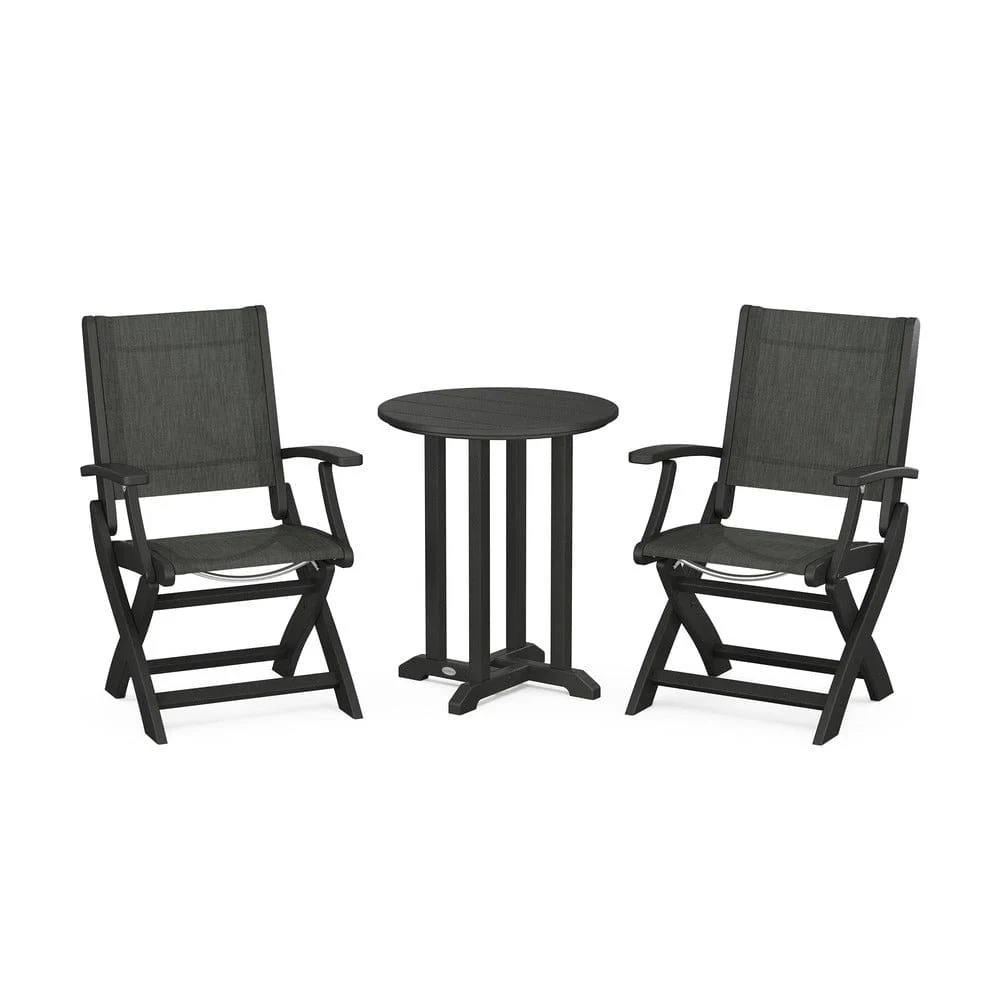 POLYWOOD® - Coastal Folding 3-Piece Round Bistro Dining Set - PWS1295 - Image 70