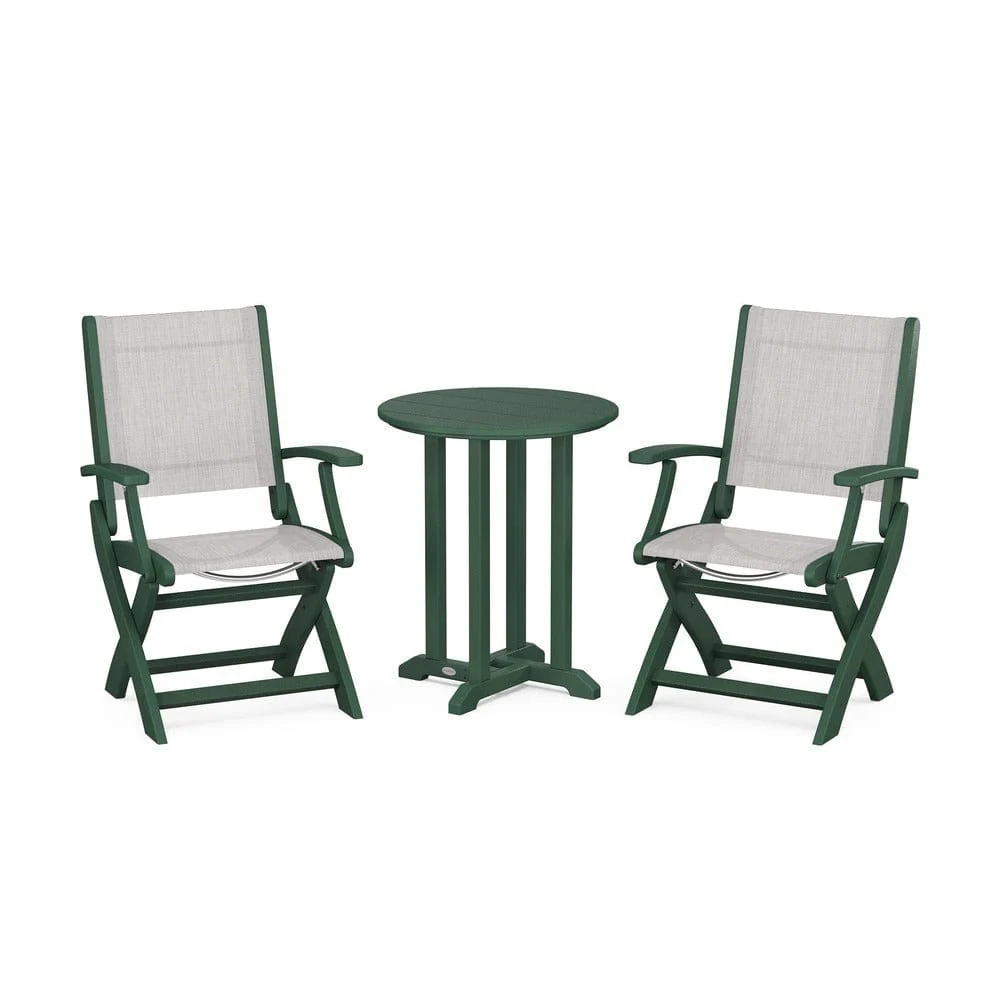 POLYWOOD® - Coastal Folding 3-Piece Round Bistro Dining Set - PWS1295 - Image 74