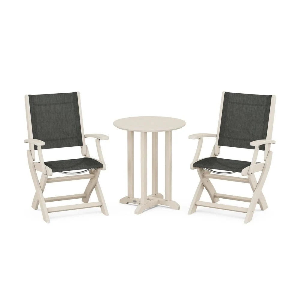 POLYWOOD® - Coastal Folding 3-Piece Round Bistro Dining Set - PWS1295 - Image 83