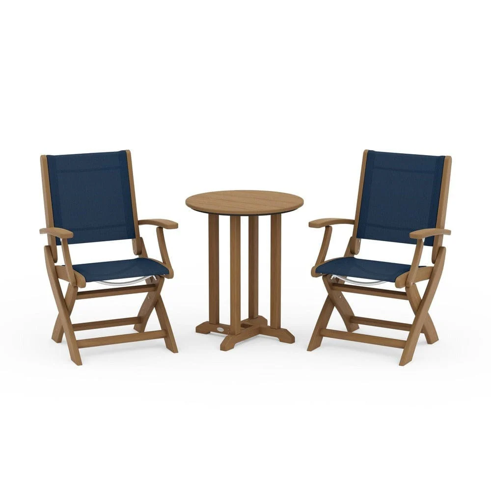 POLYWOOD® - Coastal Folding 3-Piece Round Bistro Dining Set - PWS1295 - Image 89
