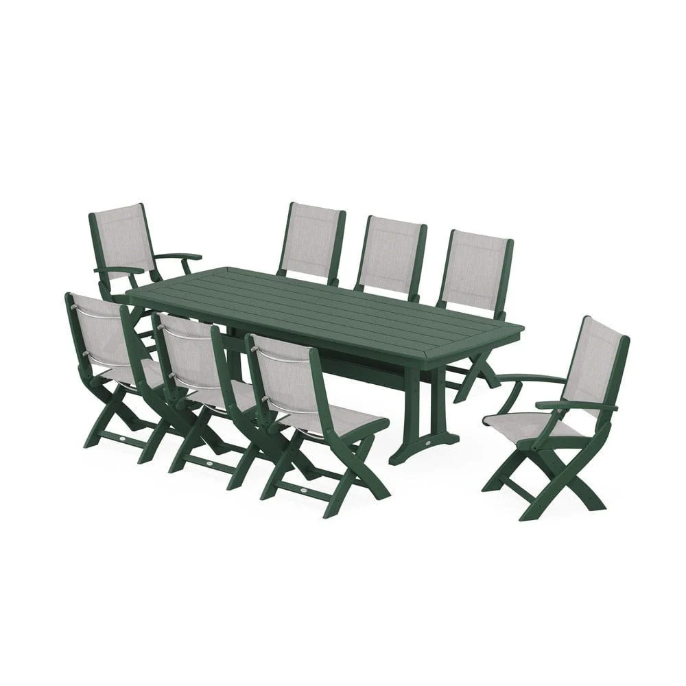 POLYWOOD® - Coastal Folding 9-Piece Dining Set with Trestle Legs - PWS1501 - Image 101
