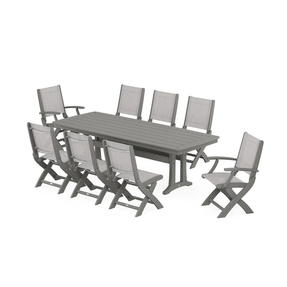 POLYWOOD® - Coastal Folding 9-Piece Dining Set with Trestle Legs - PWS1501 - Image 123