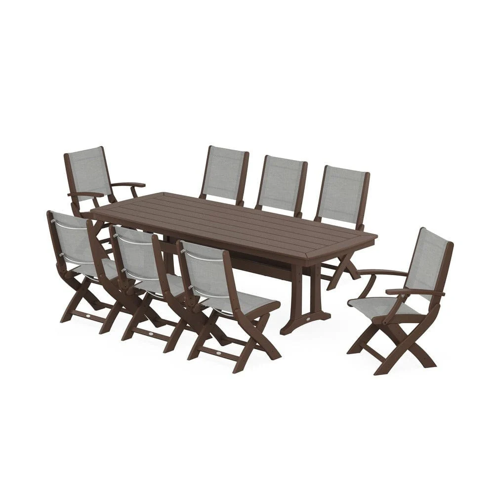 POLYWOOD® - Coastal Folding 9-Piece Dining Set with Trestle Legs - PWS1501 - Image 49