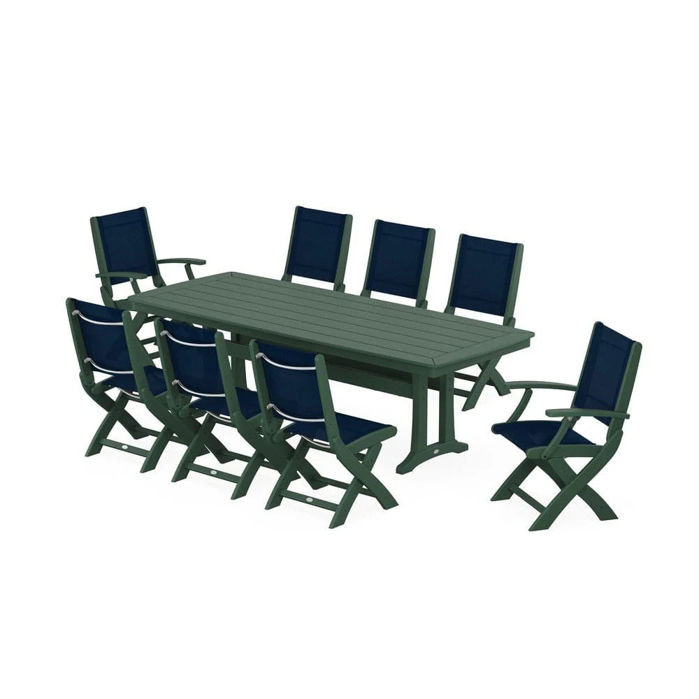 POLYWOOD® - Coastal Folding 9-Piece Dining Set with Trestle Legs - PWS1501 - Image 53