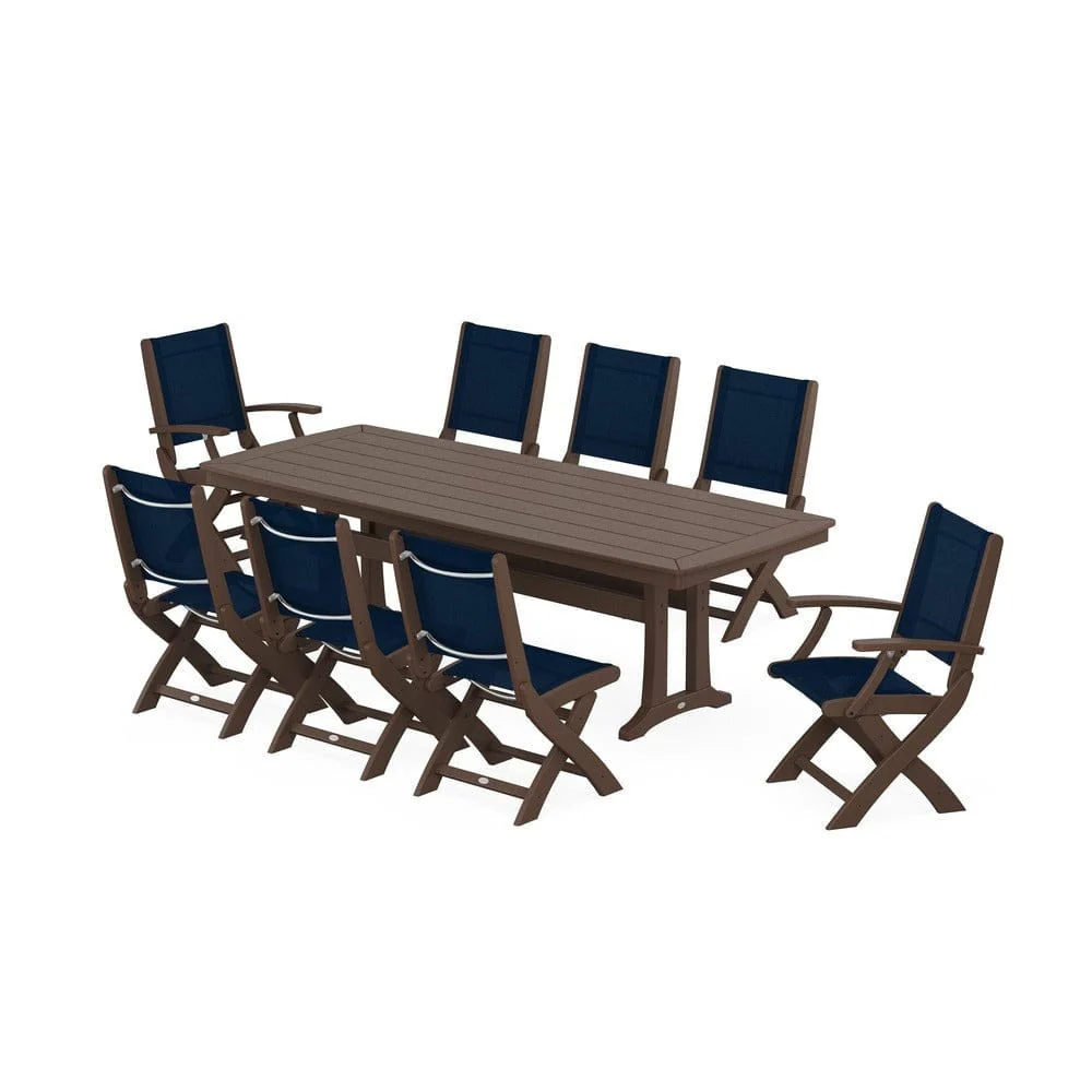 POLYWOOD® - Coastal Folding 9-Piece Dining Set with Trestle Legs - PWS1501 - Image 66