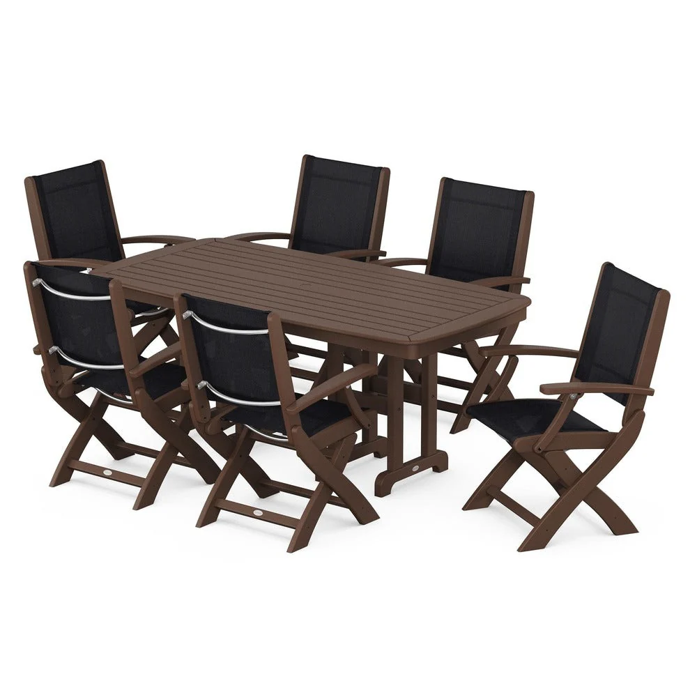 POLYWOOD® - Coastal Folding Arm Chair 7-Piece Dining Set - PWS154-1 - Image 102