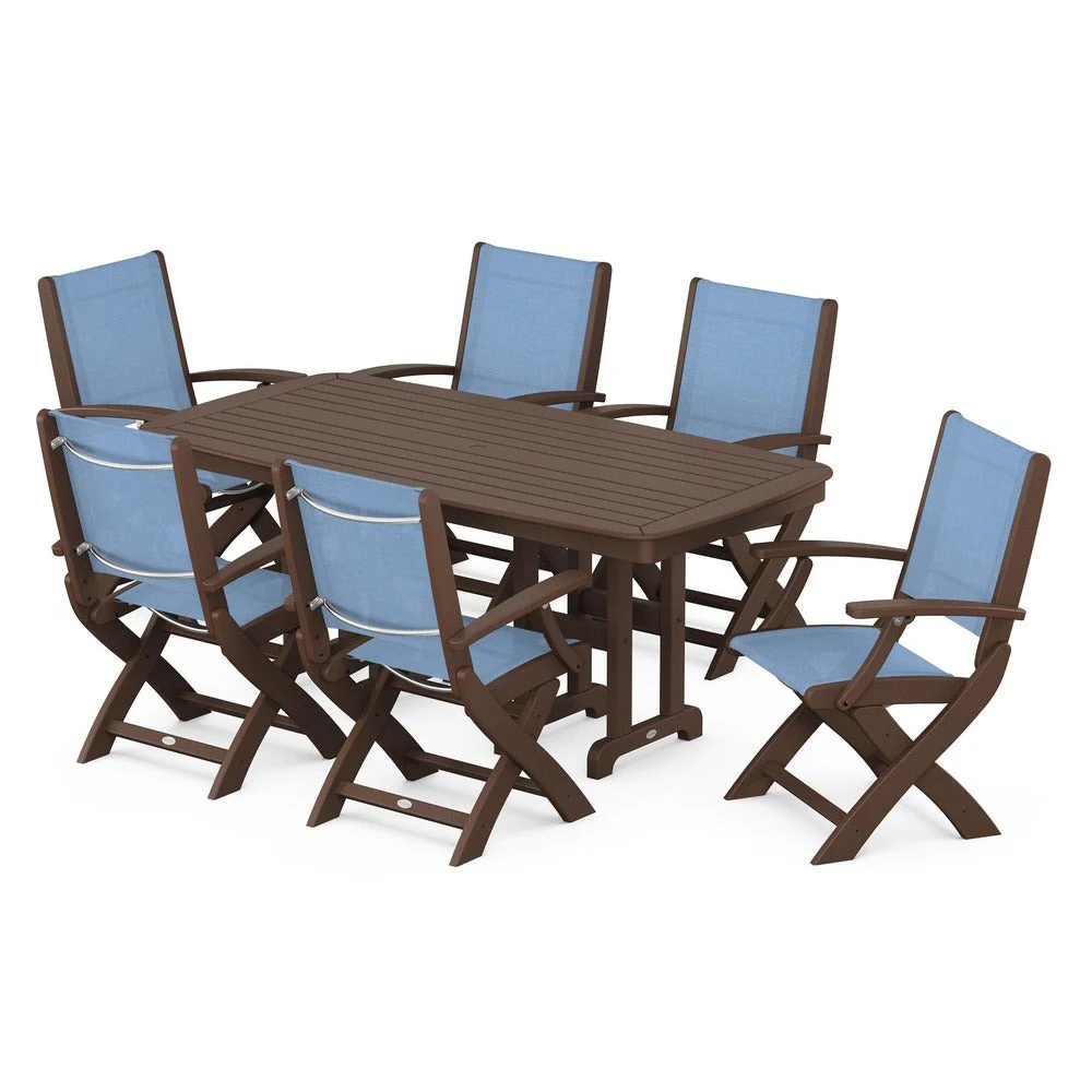 POLYWOOD® - Coastal Folding Arm Chair 7-Piece Dining Set - PWS154-1 - Image 104