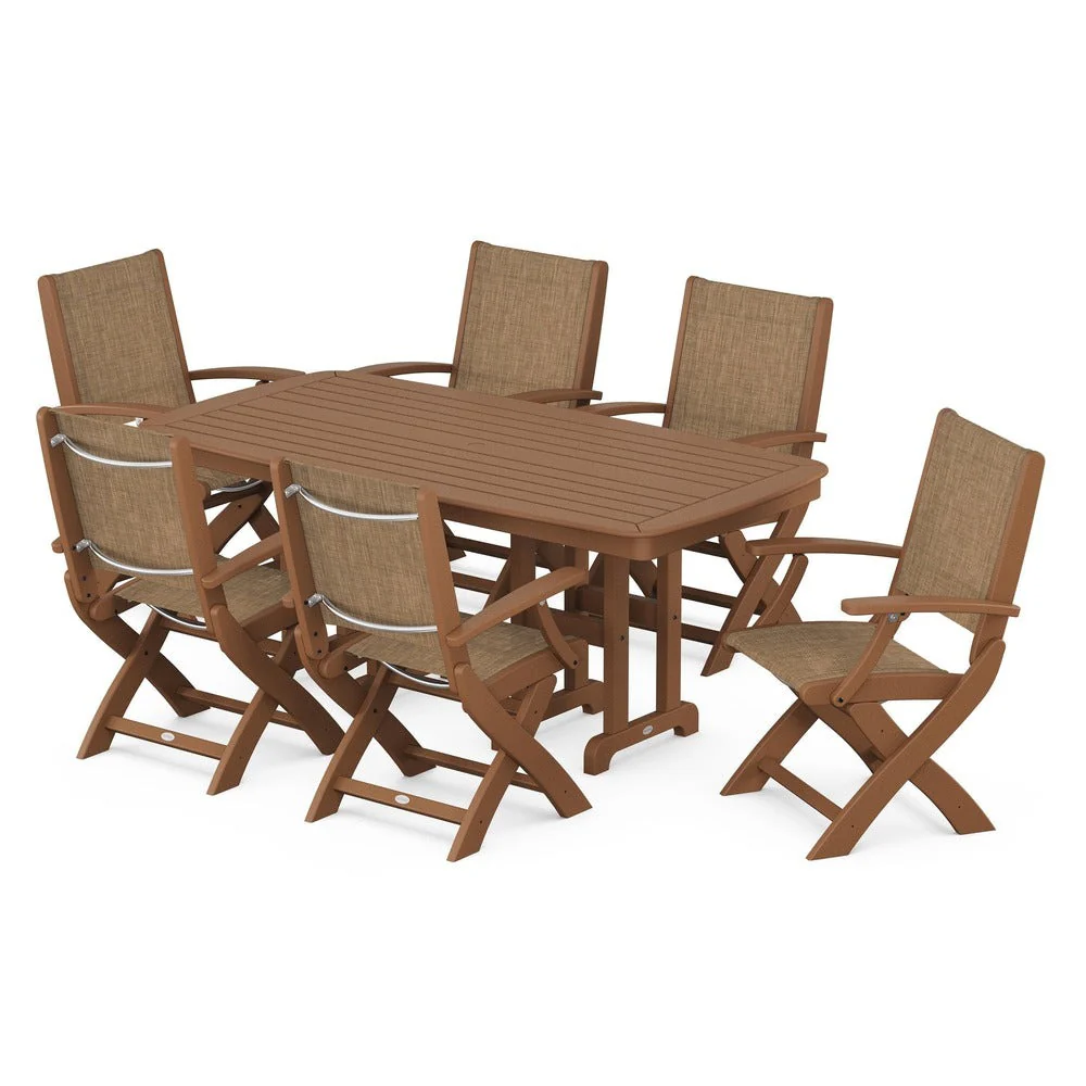 POLYWOOD® - Coastal Folding Arm Chair 7-Piece Dining Set - PWS154-1 - Image 122
