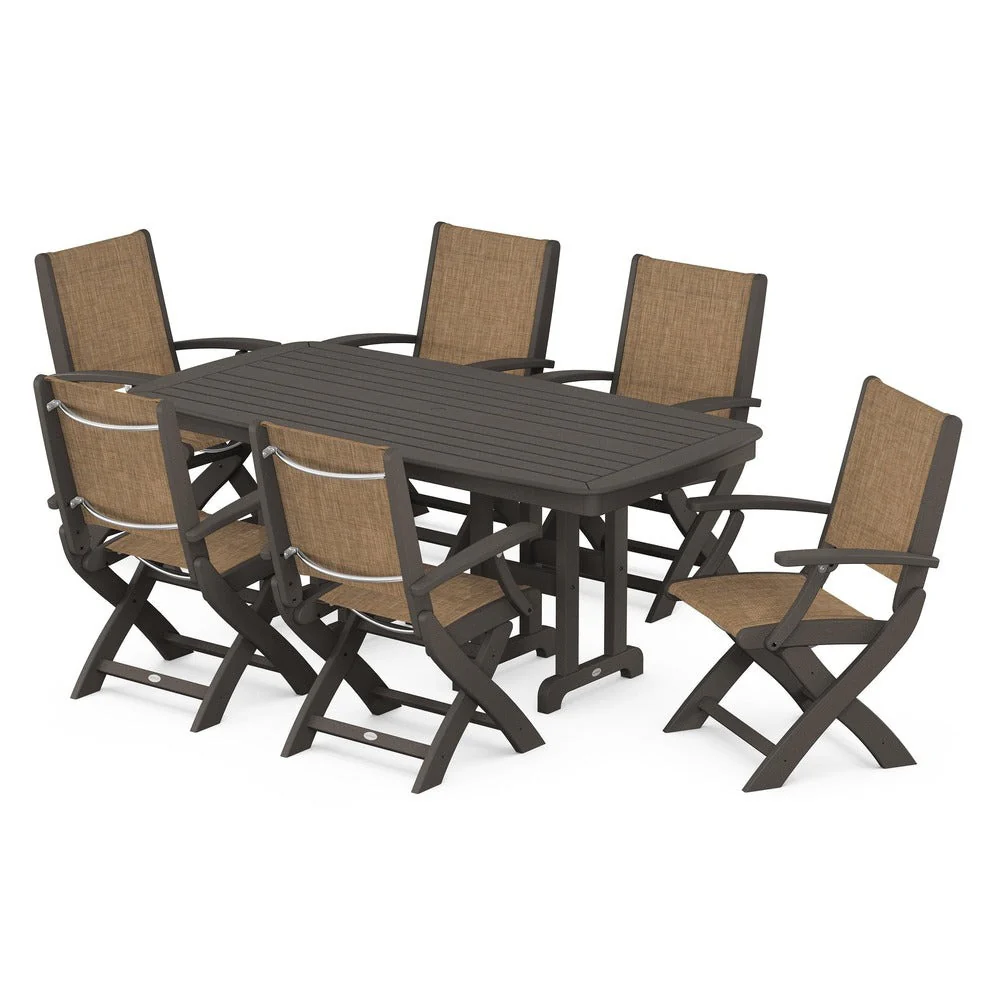 POLYWOOD® - Coastal Folding Arm Chair 7-Piece Dining Set - PWS154-1 - Image 14
