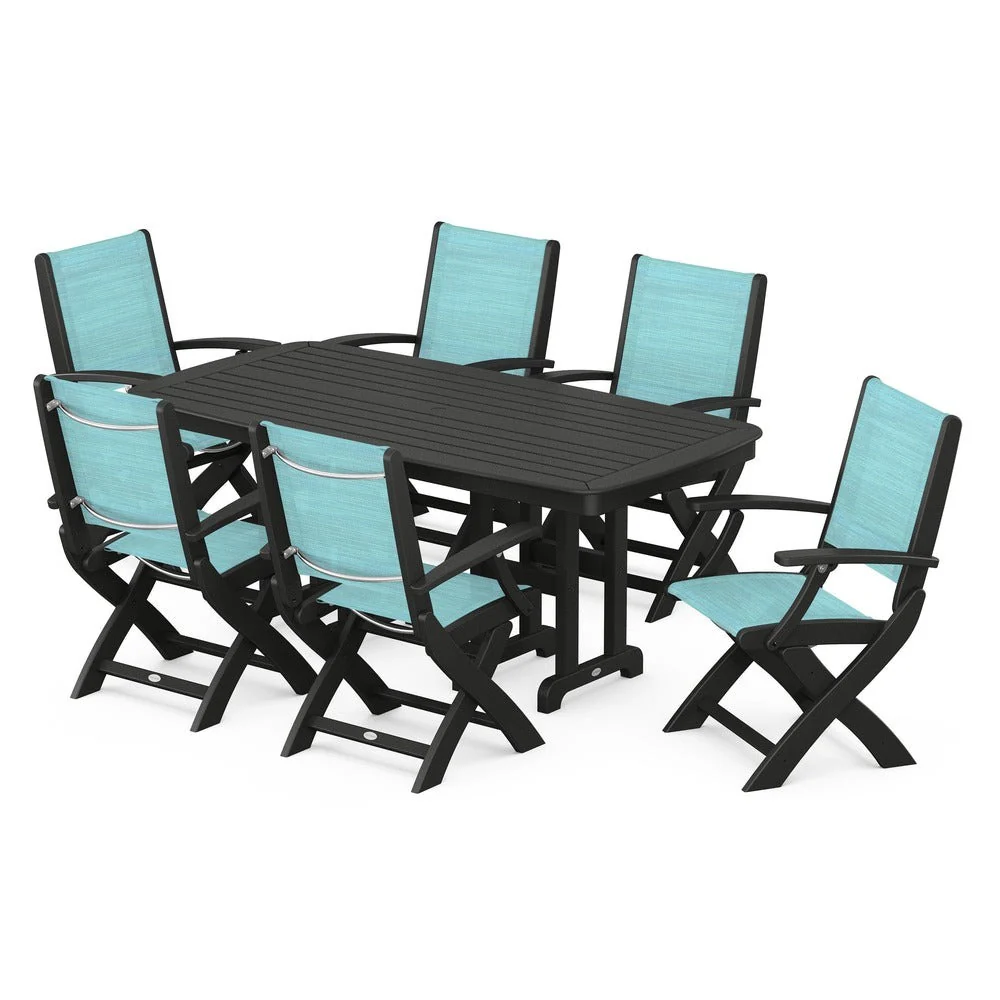 POLYWOOD® - Coastal Folding Arm Chair 7-Piece Dining Set - PWS154-1 - Image 19