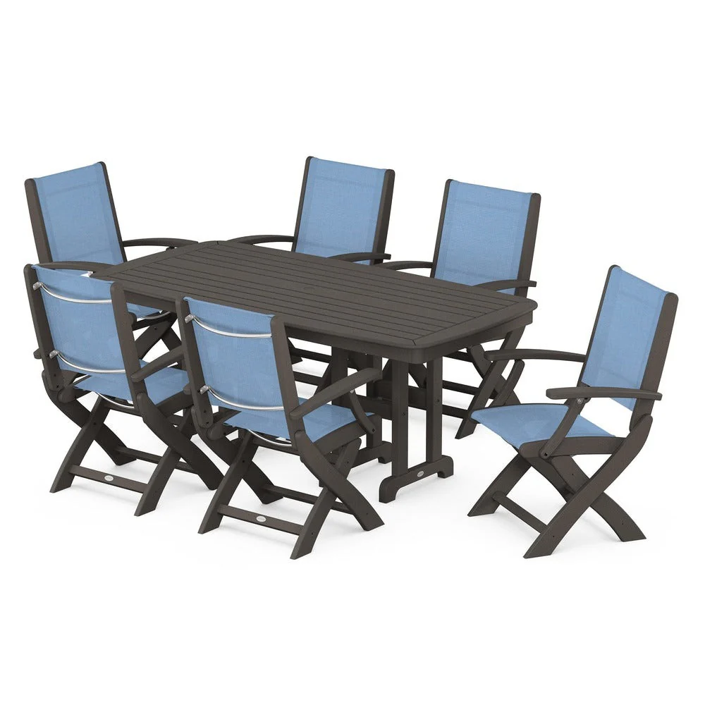 POLYWOOD® - Coastal Folding Arm Chair 7-Piece Dining Set - PWS154-1 - Image 29
