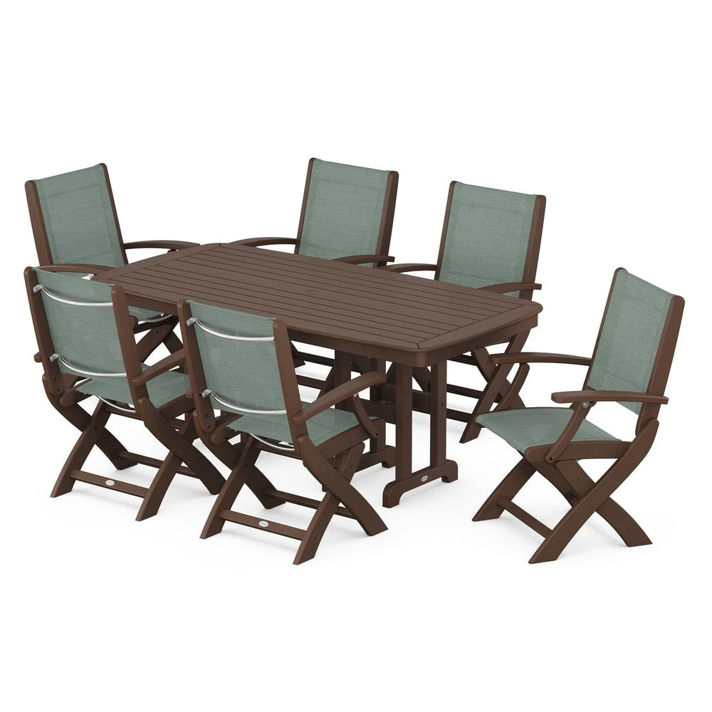 POLYWOOD® - Coastal Folding Arm Chair 7-Piece Dining Set - PWS154-1 - Image 31