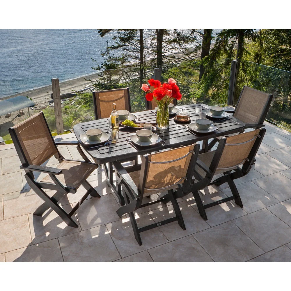 POLYWOOD® - Coastal Folding Arm Chair 7-Piece Dining Set - PWS154-1 - Image 4