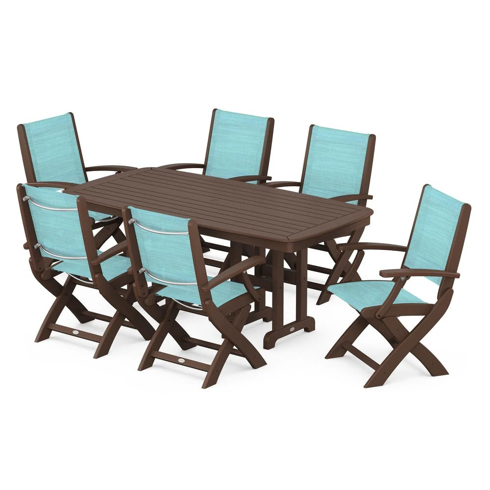POLYWOOD® - Coastal Folding Arm Chair 7-Piece Dining Set - PWS154-1 - Image 51