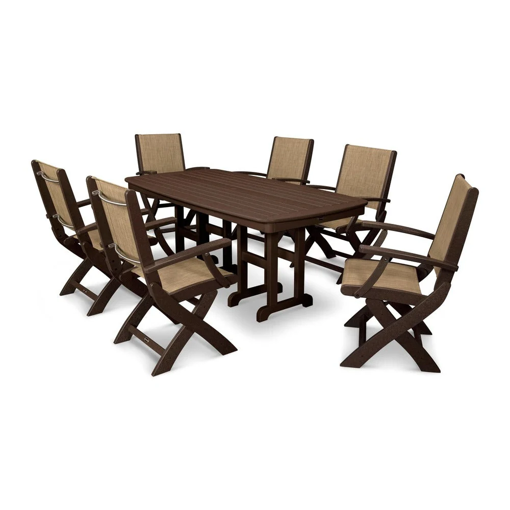 POLYWOOD® - Coastal Folding Arm Chair 7-Piece Dining Set - PWS154-1 - Image 62