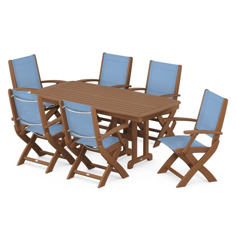 POLYWOOD® - Coastal Folding Arm Chair 7-Piece Dining Set - PWS154-1 - Image 70