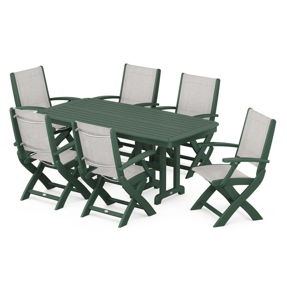 POLYWOOD® - Coastal Folding Arm Chair 7-Piece Dining Set - PWS154-1 - Image 9