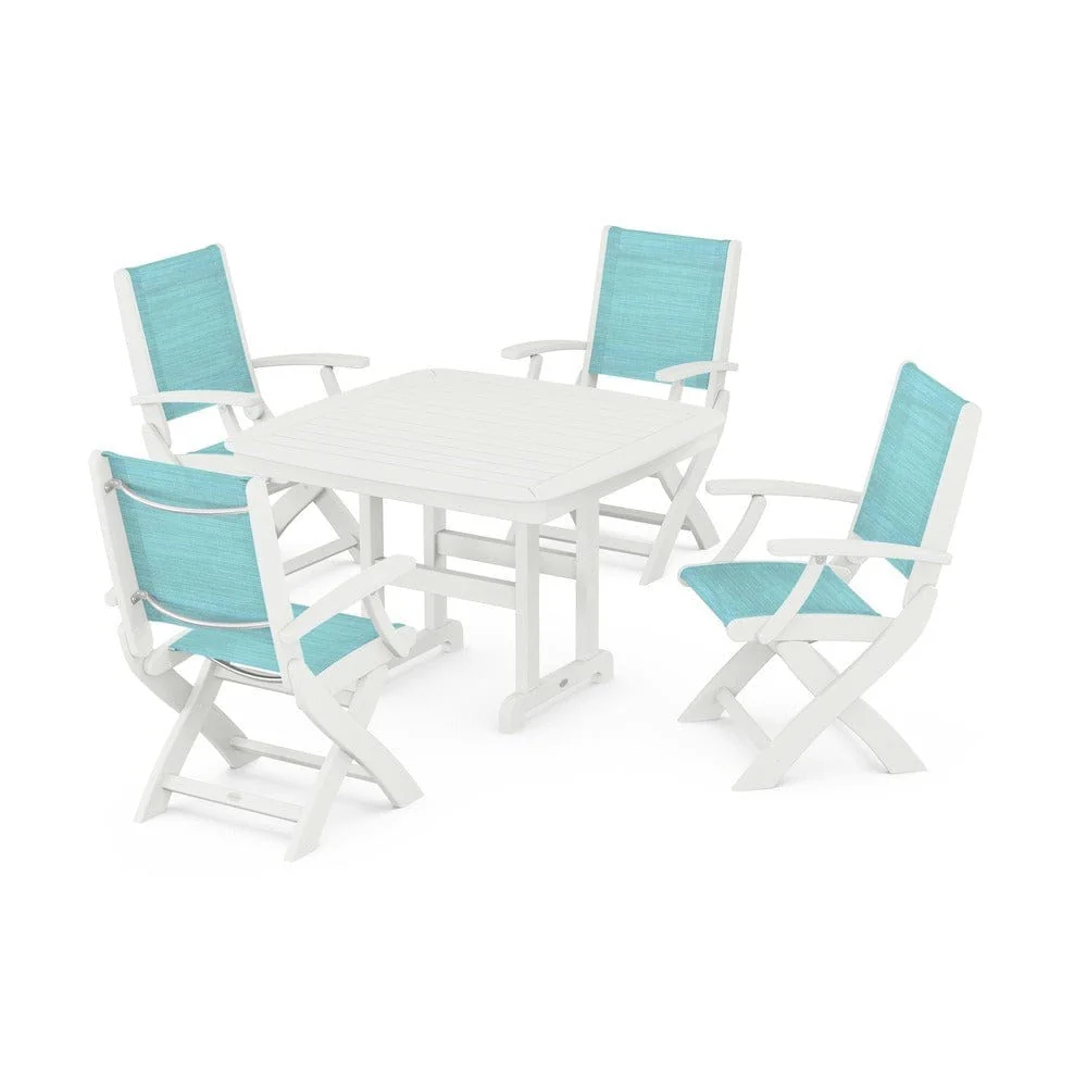 POLYWOOD® - Coastal Folding Chair 5-Piece Dining Set - PWS915 - Image 104
