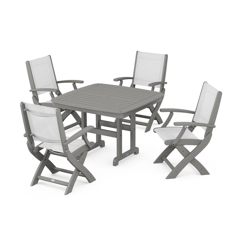 POLYWOOD® - Coastal Folding Chair 5-Piece Dining Set - PWS915 - Image 106