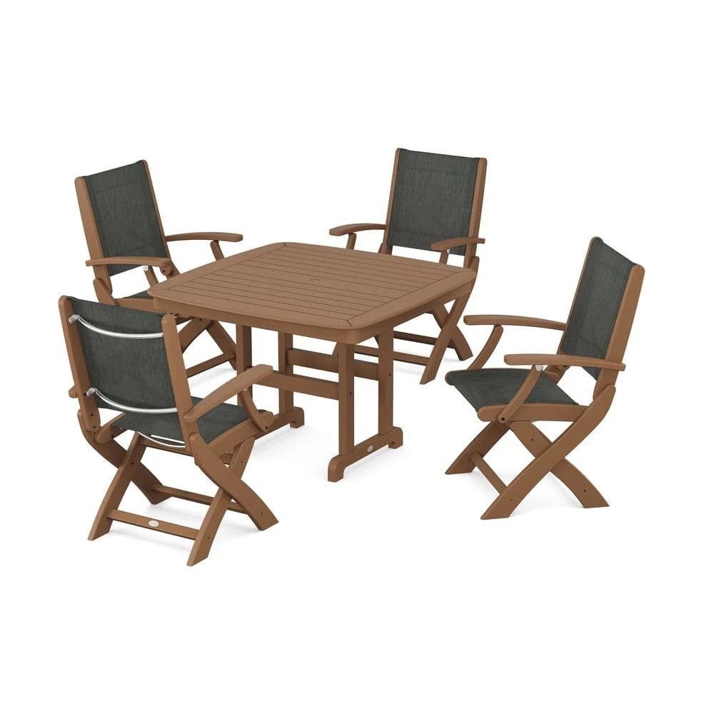 POLYWOOD® - Coastal Folding Chair 5-Piece Dining Set - PWS915 - Image 112