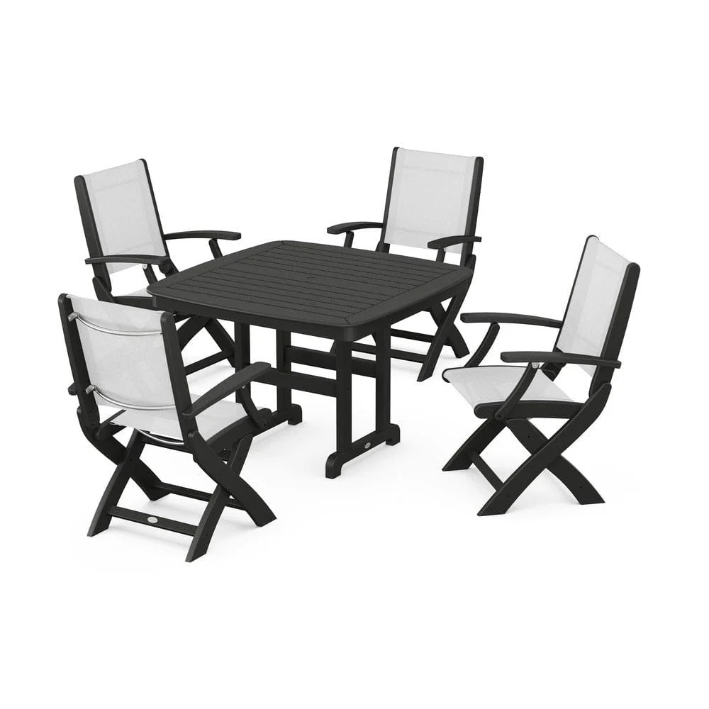 POLYWOOD® - Coastal Folding Chair 5-Piece Dining Set - PWS915 - Image 113