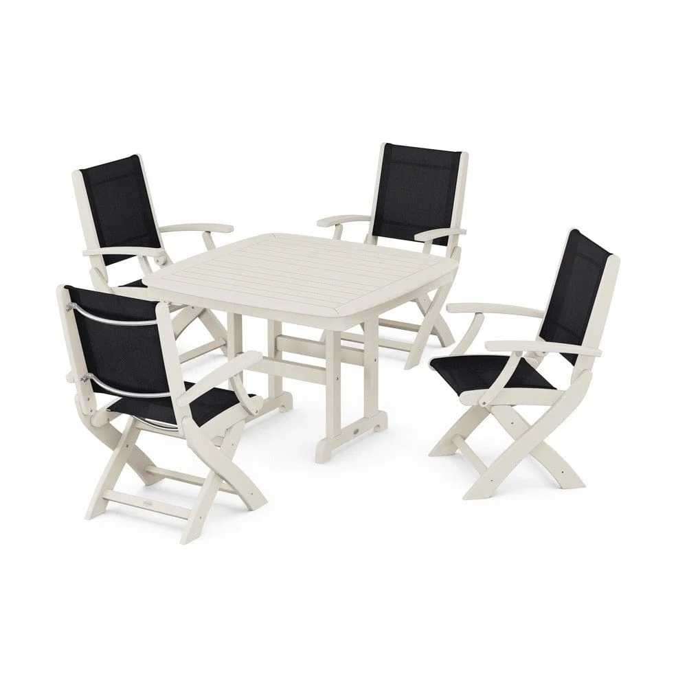 POLYWOOD® - Coastal Folding Chair 5-Piece Dining Set - PWS915 - Image 12